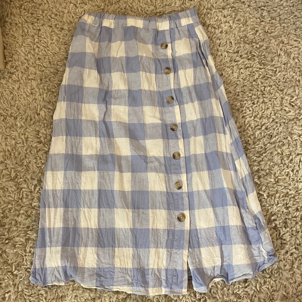 Madewell checkered midi skirt